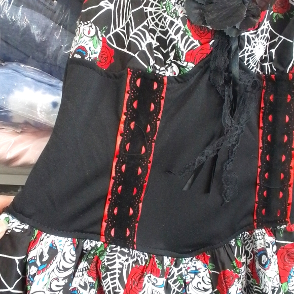 NEW Day of the Dead Sugar Skull Halloween Costume Dress - Picture 9 of 16